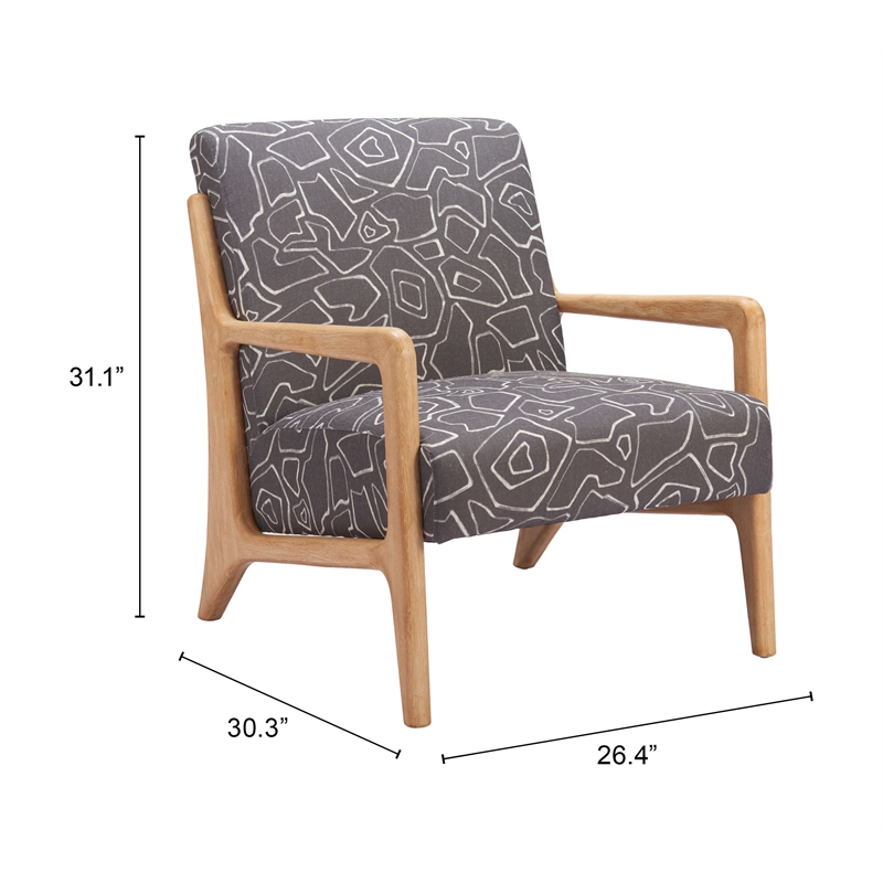 Runa Accent Chair Gray & Natural
