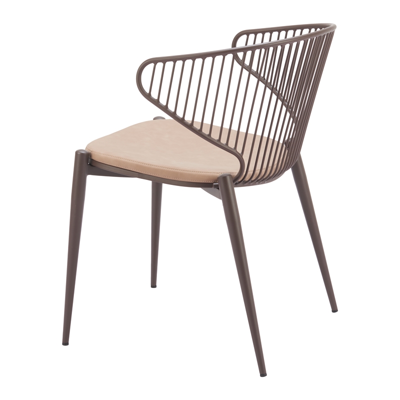 Silues Dining Chair (Set of 2) Taupe & Brown