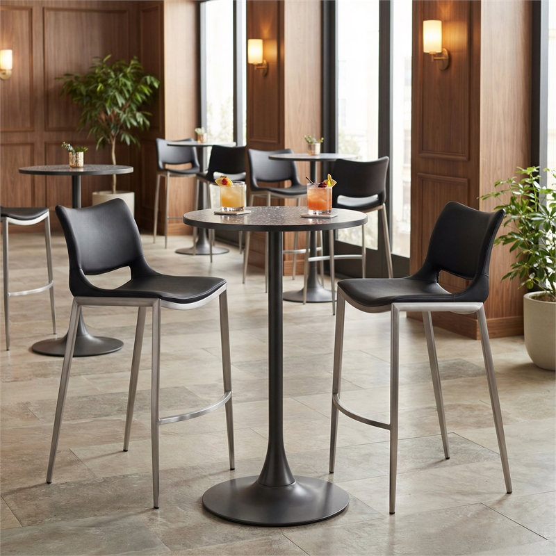 Bite Bar Table Gray & Black