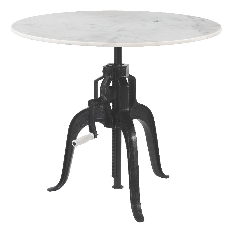 ZUO Mufid Marble and Iron Bistro Table in White & Black