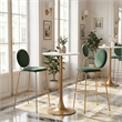 Auray Bar Table White & Gold