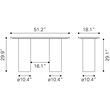 ZUO Izola Marble Top and Solid Wood Base Console Table in White & Black