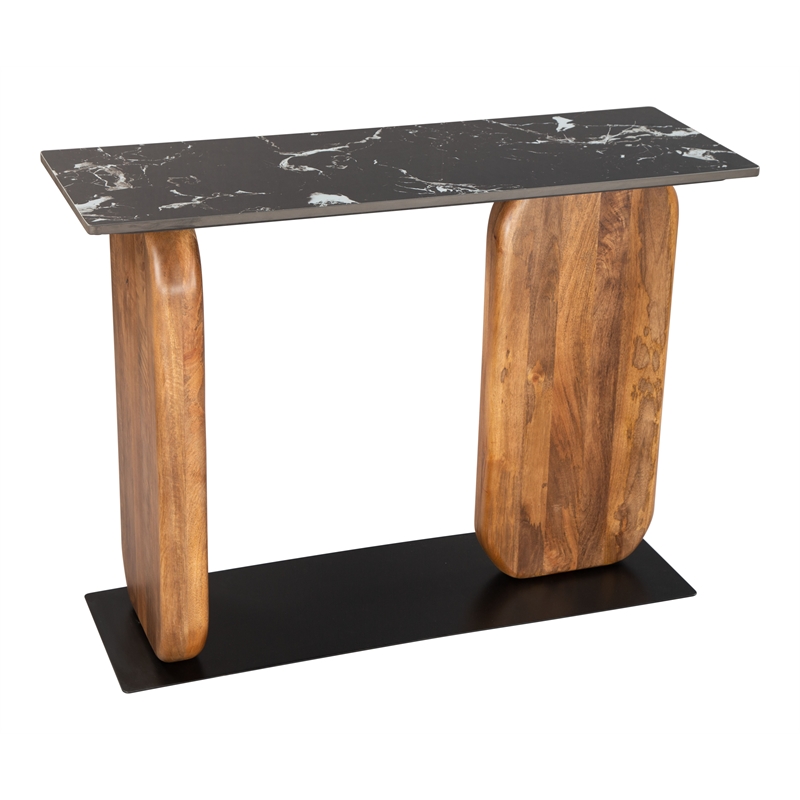 ZUO Pemba Natural Marble Top Rectangular Console Table in Multi-Color