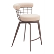Saku Swivel Counter Stool Beige & Brown