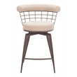 Saku Swivel Counter Stool Beige & Brown