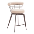 Saku Swivel Counter Stool Beige & Brown