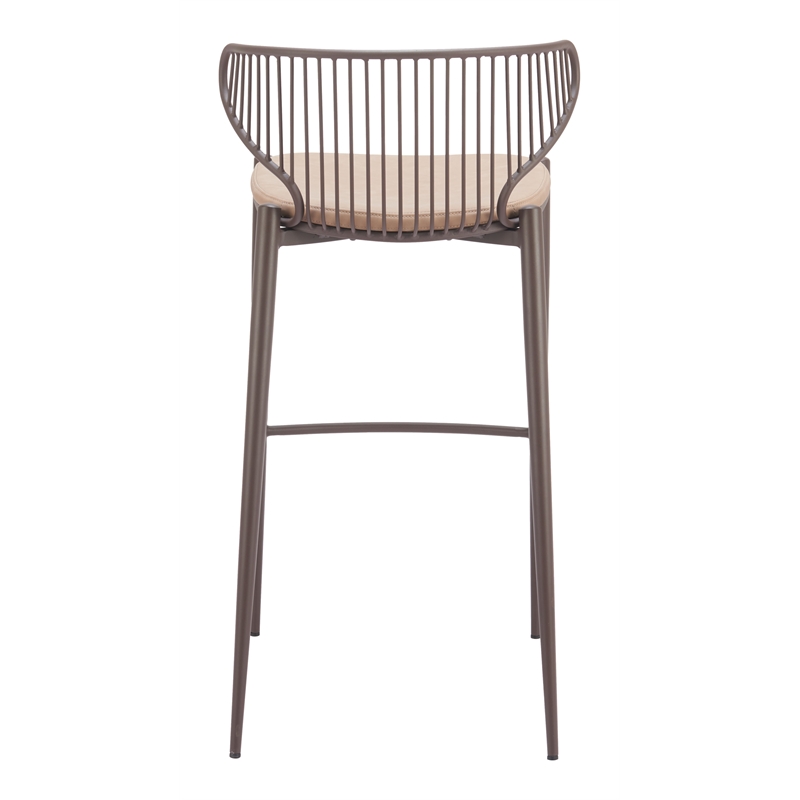 Silues Barstool (Set of 2) Taupe & Brown