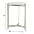 Barmas Side Table White & Silver