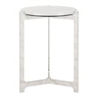 Barmas Side Table White & Silver