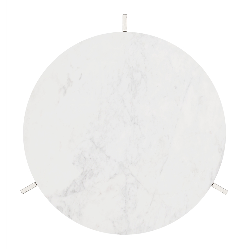 Barmas Side Table White & Silver