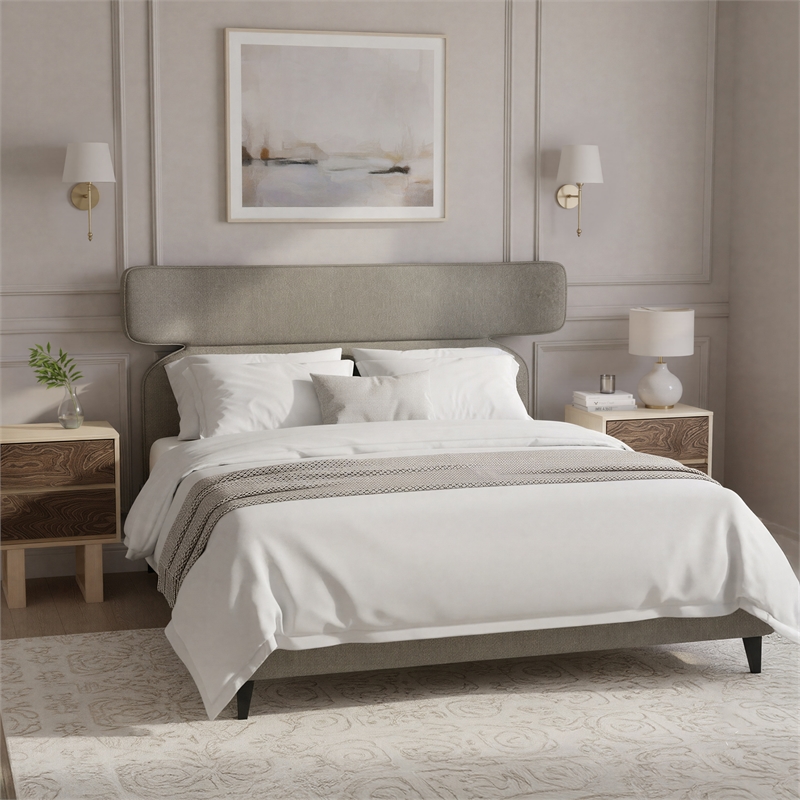 ZUO Dusa Polyester Fabric Upholstered Queen Bed in Green