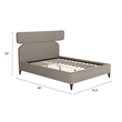 ZUO Dusa Polyester Fabric Upholstered Queen Bed in Green