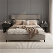 ZUO Dusa Polyester Fabric Upholstered King Bed in Green