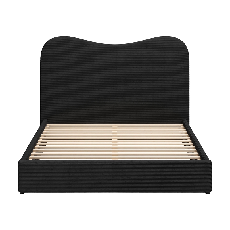 ZUO Sele Polyester Fabric Upholstered Queen Bed in Black