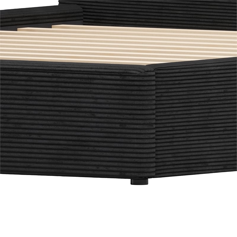 ZUO Sele Polyester Fabric Upholstered Queen Bed in Black