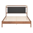 ZUO Netz Premium Vinyl Queen Bed in Black & Walnut