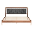 ZUO Netz Premium Vinyl King Bed in Black & Walnut