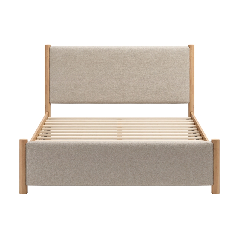 Hadi Queen Bed Beige & Natural