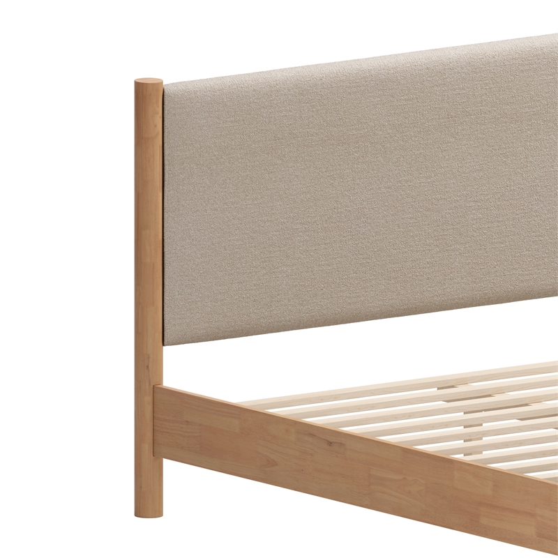 Hadi King Bed Beige & Natural