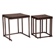 ZUO Shimai Recycled Sand Cast Glass and Iron Nesting Tables in Bronze (Set of 2)