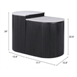 ZUO Ormara Marble-Top Side Table Set in White & Black (Set of 2)