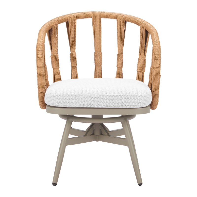 ZUO Safal Powder Coated Aluminum Swivel Dining Chair in Multi-Color