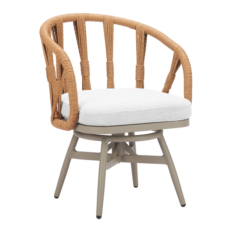 ZUO Safal Powder Coated Aluminum Swivel Dining Chair in Multi-Color