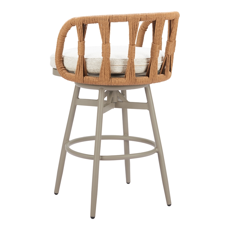 ZUO Safal Powder Coated Aluminum Swivel Barstool in Multi-Color