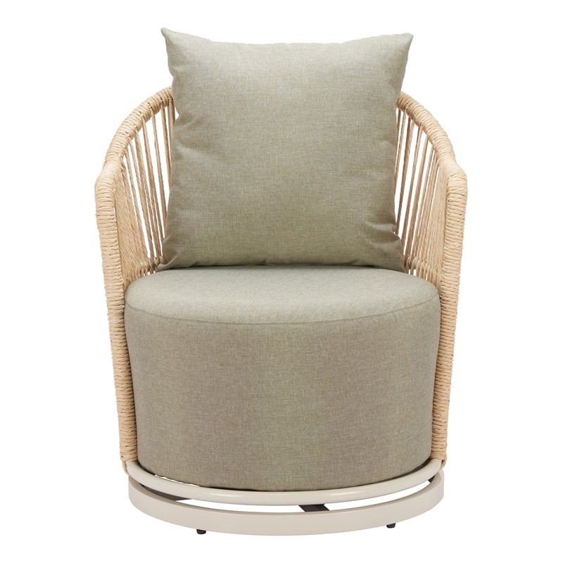 ZUO Lanai Swivel Chair with Removable/Washable Cushion Cover in Multi-Color