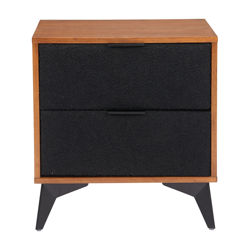 Zarif Nightstand Black & Walnut