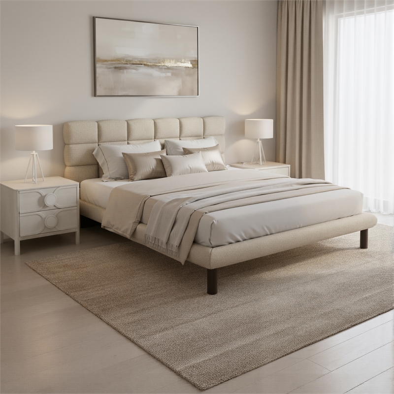 Placid King Bed Beige
