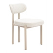 ZUO Aurea Polyester Fabric Upholstered Dining Chair in Light Gray (Set of 4)