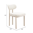 ZUO Aurea Polyester Fabric Upholstered Dining Chair in Light Gray (Set of 4)