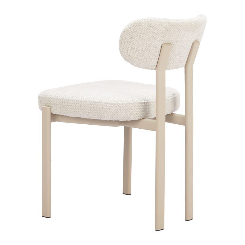 ZUO Aurea Polyester Fabric Upholstered Dining Chair in Light Gray (Set of 4)