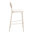 ZUO Zeal Faux Leather Bar Stool in Light Gray & Beige (Set of 4)