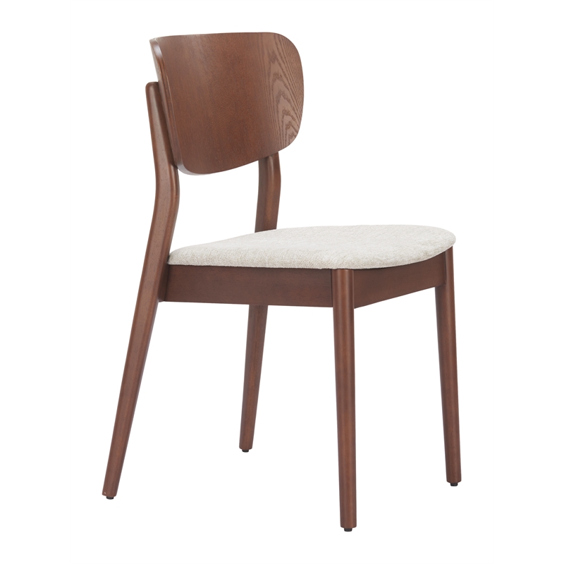 Kellua Dining Chair (Set of 2) Beige & Walnut