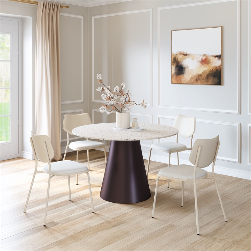 Zeal Dining Chair (Set of 4) Light Gray & Beige