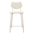 ZUO Zeal Faux Leather Counter Stool in Light Gray & Beige (Set of 4)