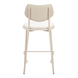 ZUO Zeal Faux Leather Counter Stool in Light Gray & Beige (Set of 4)