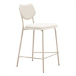 ZUO Zeal Faux Leather Counter Stool in Light Gray & Beige (Set of 4)
