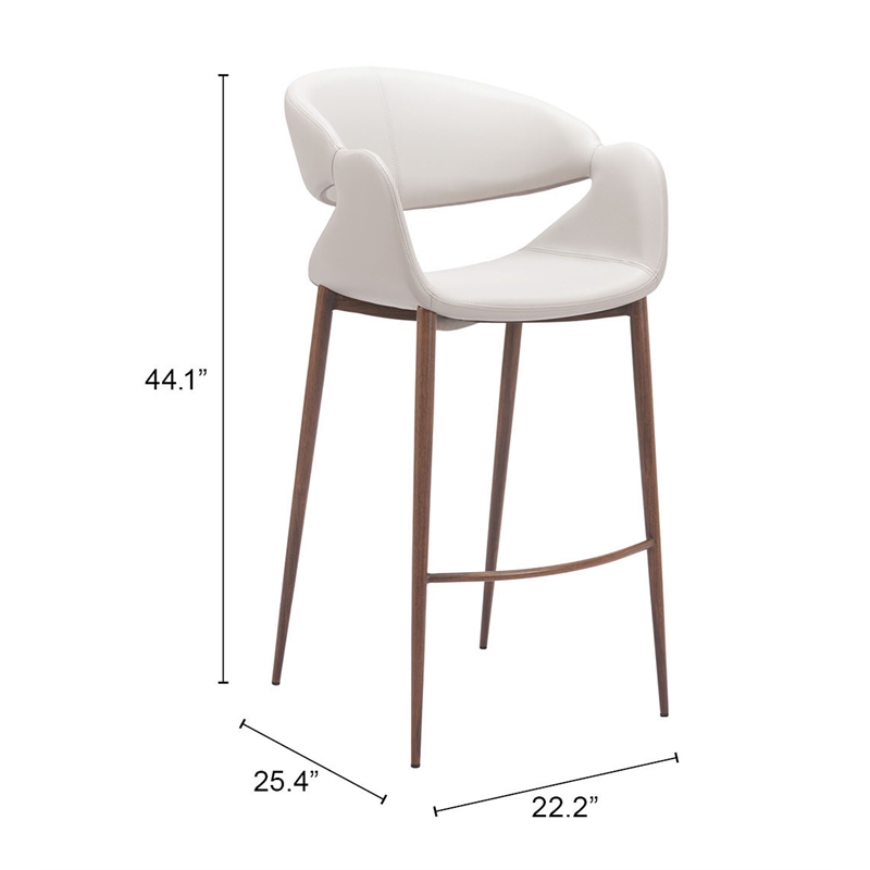Limay Barstool Beige & Walnut
