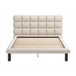 ZUO Placid Shearling-Style Fabric Upholstered Queen Bed in Beige