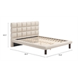 ZUO Placid Shearling-Style Fabric Upholstered Queen Bed in Beige