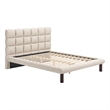 ZUO Placid Shearling-Style Fabric Upholstered Queen Bed in Beige