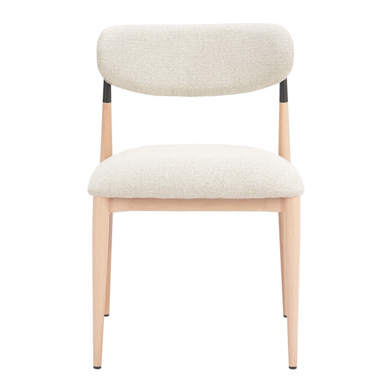 Equinox Armless Dining Chair (Set of 2) Oyster Gray & Natural