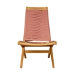 ZUO Rova Solid Wood with Synthetic Rattan Weave Lounge Chair in Terracotta