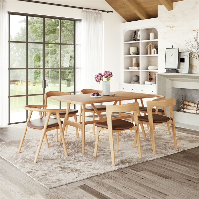 Pioro Dining Chair (Set of 2) Brown & Natural