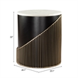 ZUO Tova Round Marble Top Side Table in Multi-Color
