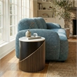 ZUO Tova Round Marble Top Side Table in Multi-Color