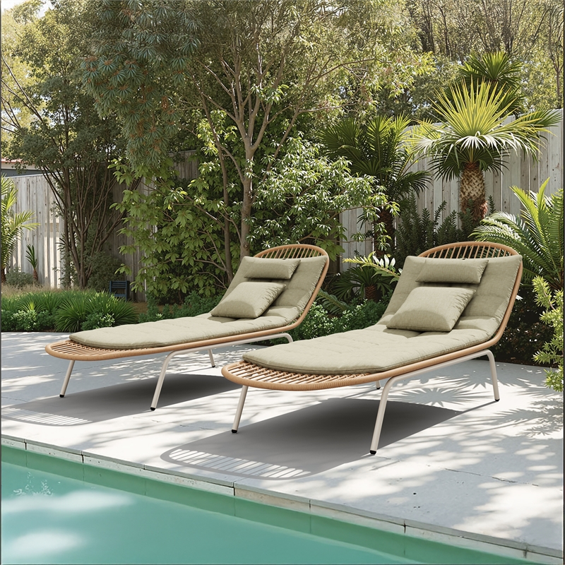 ZUO Skim Powder Coated Aluminum Chaise Lounge in Multi-Color